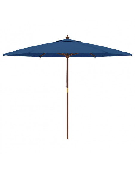 Ombrellone da Giardino con Palo in Legno Azzurro 299x240 cm