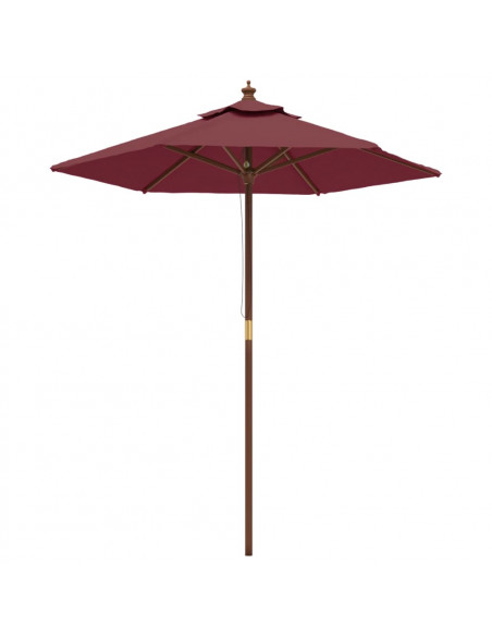 Ombrellone da Giardino con Palo in Legno Bordeaux 196x231 cm