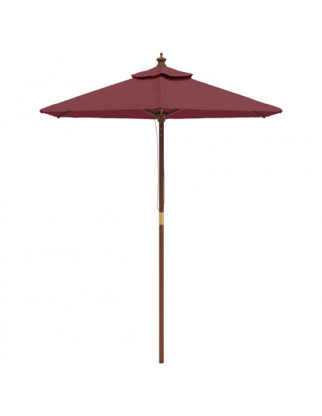 Ombrellone da Giardino con Palo in Legno Bordeaux 196x231 cm
