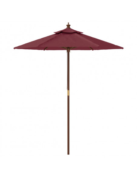 Ombrellone da Giardino con Palo in Legno Bordeaux 196x231 cm