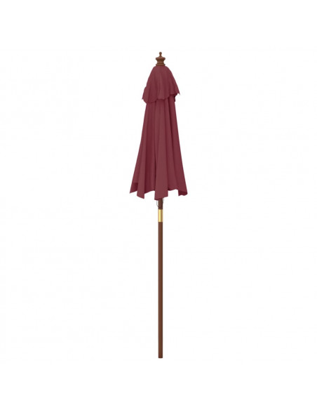 Ombrellone da Giardino con Palo in Legno Bordeaux 196x231 cm