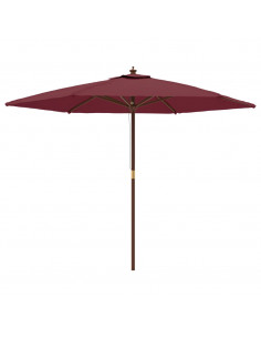 Ombrellone da Giardino con Palo in Legno Bordeaux 299x240 cm 2