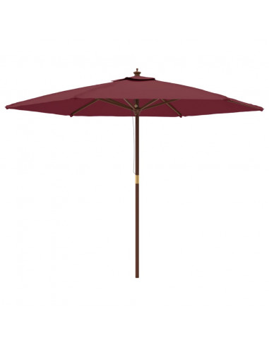 Ombrellone da Giardino con Palo in Legno Bordeaux 299x240 cm
