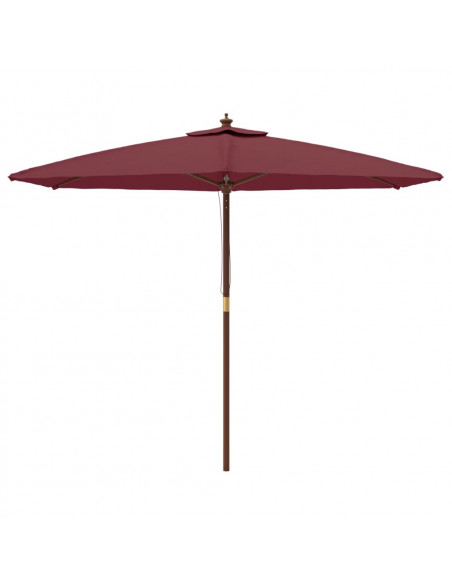 Ombrellone da Giardino con Palo in Legno Bordeaux 299x240 cm