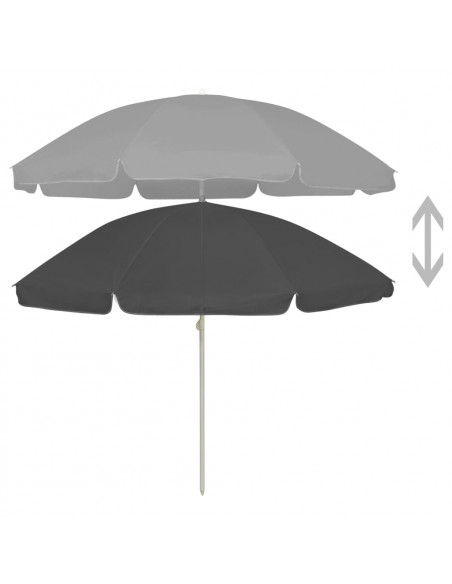 Ombrellone da Spiaggia Antracite 240 cm
