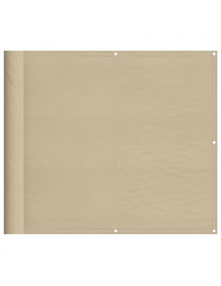 Paravento da Balcone Beige 90x1000 cm 100% Poliestere Oxford