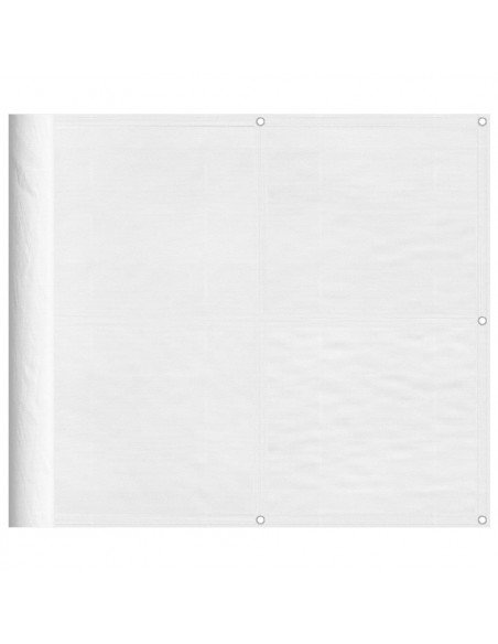 Paravento da Balcone Bianco 90x800 cm 100% Poliestere Oxford