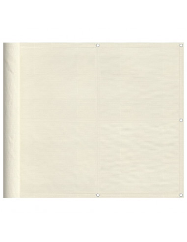 Paravento da Balcone Crema 90x700 cm 100% Poliestere Oxford