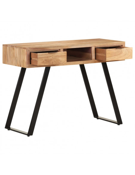 Scrivania 107x45x79 cm Legno Massello d'Acacia con Spigoli Vivi