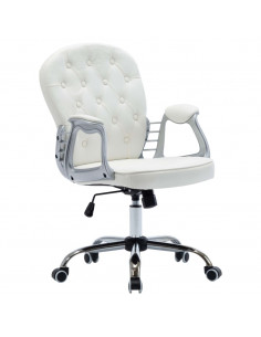 Sedia da Ufficio Girevole Bianca in Similpelle 2