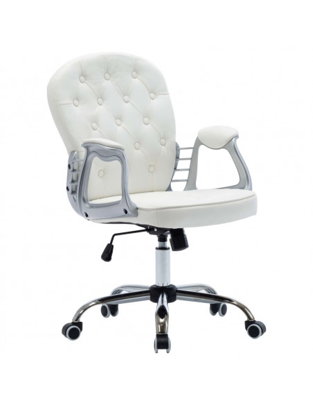 Sedia da Ufficio Girevole Bianca in Similpelle