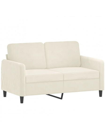 Set di Divani 3 pz con Cuscini Crema in Velluto