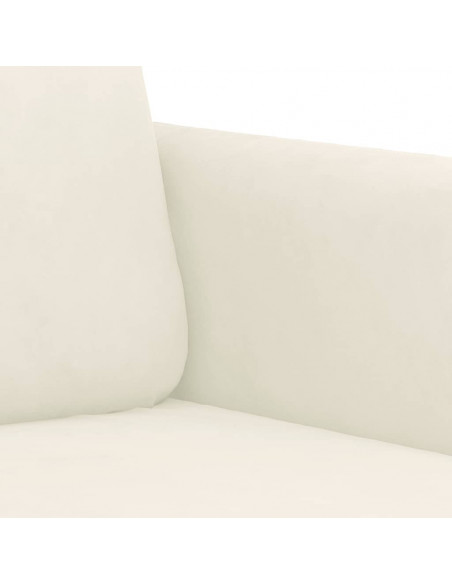Set di Divani 3 pz con Cuscini Crema in Velluto