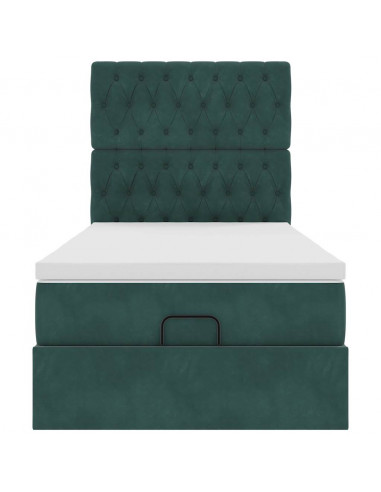 Struttura Letto Pouf con Materassi 100x200 cm Velluto
