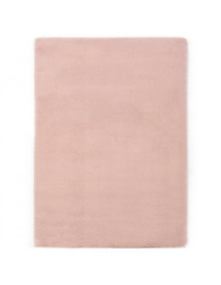 Tappeto 160x230 cm Pelliccia di Coniglio Sintetica Rosa Antico