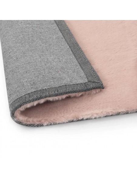 Tappeto 160x230 cm Pelliccia di Coniglio Sintetica Rosa Antico