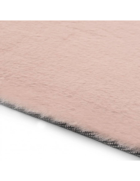 Tappeto 160x230 cm Pelliccia di Coniglio Sintetica Rosa Antico