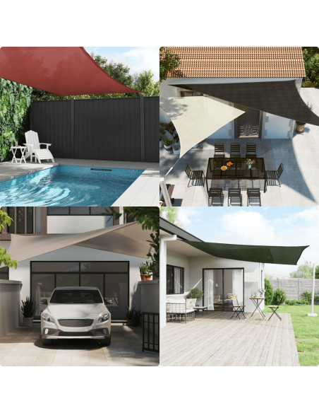 Vela Parasole 160 g/m² Quadrata Grigio Chiaro 6x6 m in HDPE