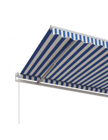 Tenda da Sole Retrattile Automatica 400x350 cm Blu e Bianca