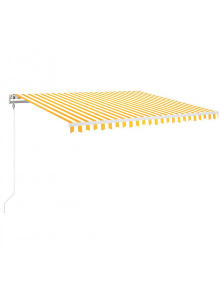 Tenda da Sole Retrattile Automatica 400x350 cm Gialla e Bianca