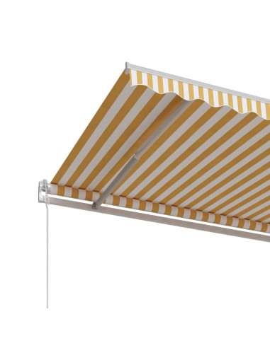 Tenda da Sole Retrattile Automatica 400x350 cm Gialla e Bianca