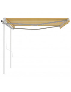 Tenda da Sole Retrattile Automatica Pali 4x3,5 m Gialla Bianca 2