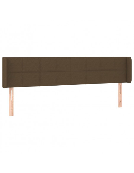 Testiera a LED Marrone Scuro 163x16x78/88 cm in Tessuto