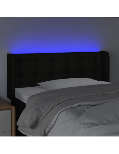 Testiera a LED Nera 103x16x78/88 cm in Tessuto