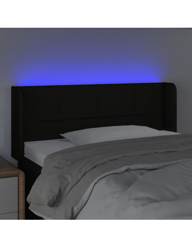 Testiera a LED Nera 103x16x78/88 cm in Tessuto