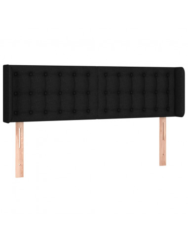Testiera a LED Nera 147x16x78/88 cm in Tessuto