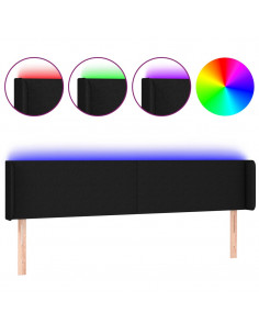 Testiera a LED Nera 203x16x78/88 cm in Tessuto 2