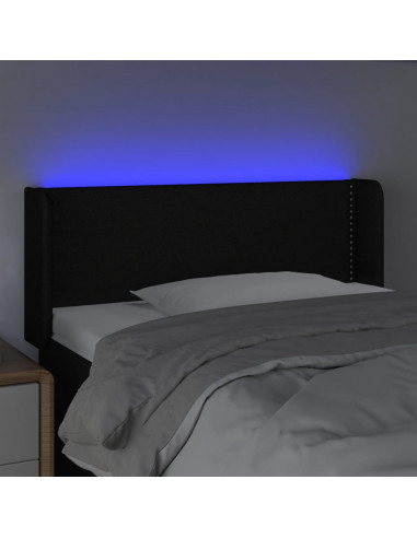 Testiera a LED Nera 83x16x78/88 cm in Tessuto