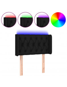 Testiera a LED Nera 83x16x78/88 cm in Tessuto 2