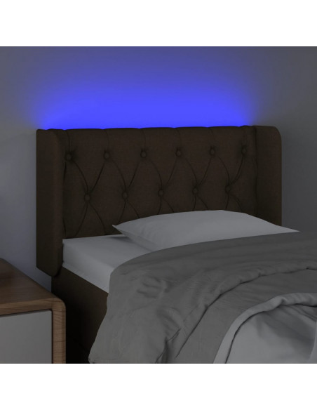 Testiera a LED Nera 83x16x78/88 cm in Tessuto