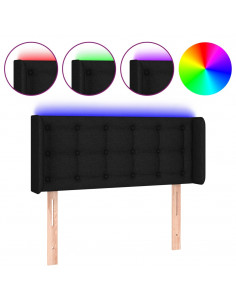 Testiera a LED Nera 83x16x78/88 cm in Tessuto 2