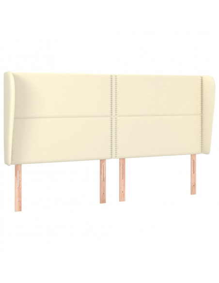 Testiera ad Orecchio Crema 163x23x118/128 cm in Similpelle