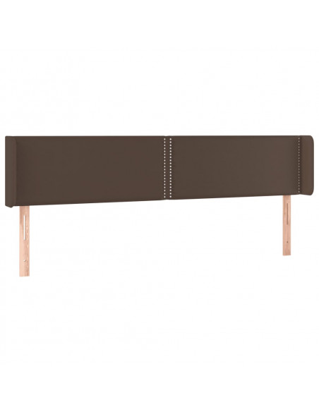Testiera ad Orecchio Marrone 183x16x78/88 cm in Similpelle