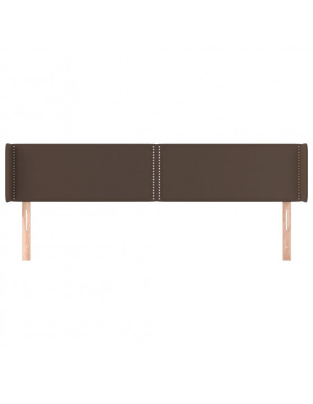 Testiera ad Orecchio Marrone 183x16x78/88 cm in Similpelle