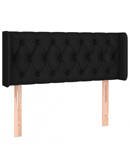 Testiera ad Orecchio Nera 103x16x78/88 cm in Tessuto