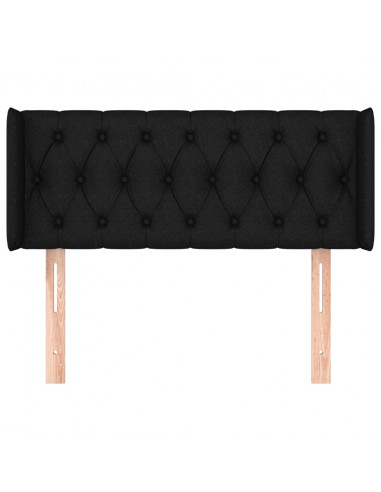 Testiera ad Orecchio Nera 103x16x78/88 cm in Tessuto