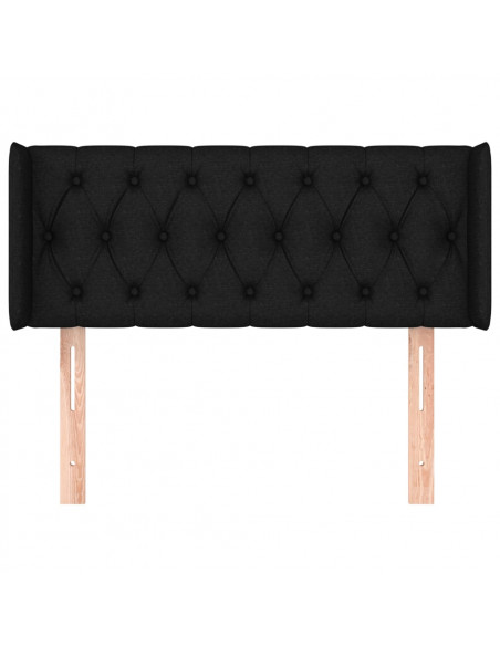 Testiera ad Orecchio Nera 103x16x78/88 cm in Tessuto