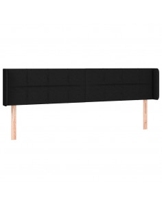 Testiera ad Orecchio Nera 203x16x78/88 cm in Tessuto 2