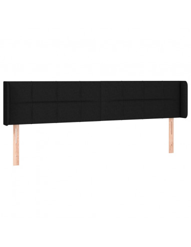 Testiera ad Orecchio Nera 203x16x78/88 cm in Tessuto