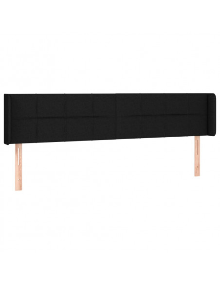 Testiera ad Orecchio Nera 203x16x78/88 cm in Tessuto