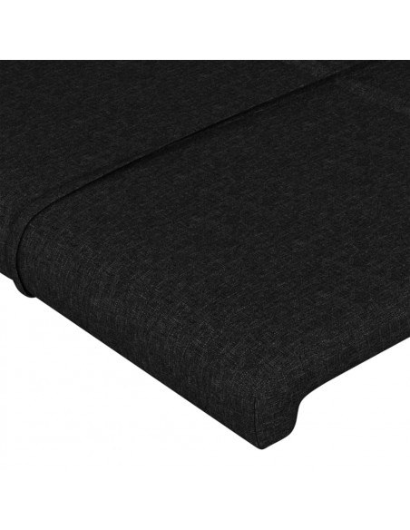 Testiera ad Orecchio Nera 203x16x78/88 cm in Tessuto