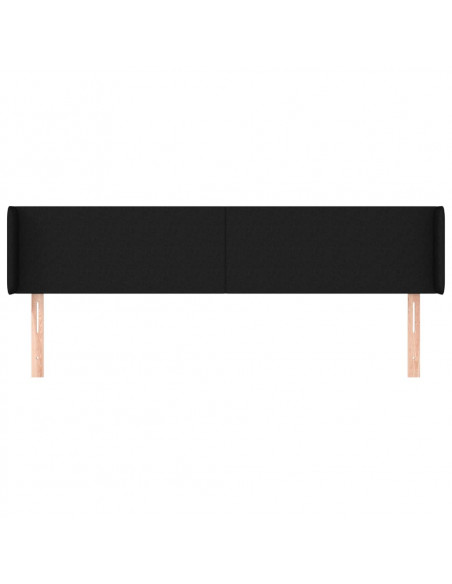Testiera ad Orecchio Nera 203x16x78/88 cm in Tessuto
