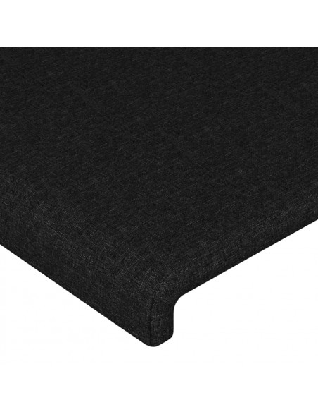 Testiera ad Orecchio Nera 203x16x78/88 cm in Tessuto