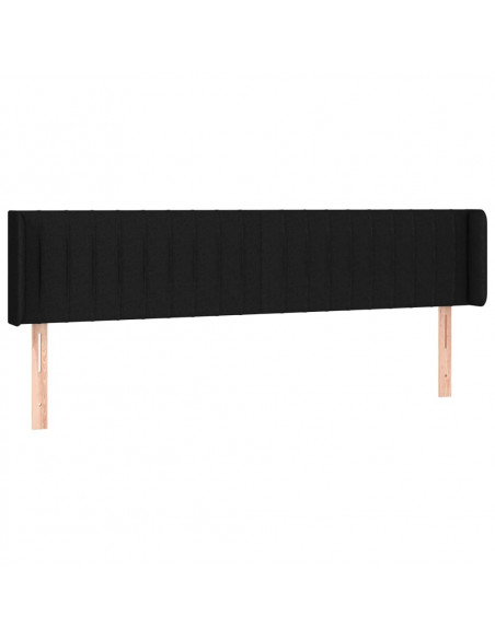 Testiera ad Orecchio Nera 203x16x78/88 cm in Tessuto