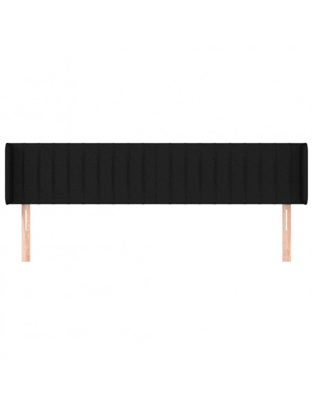 Testiera ad Orecchio Nera 203x16x78/88 cm in Tessuto