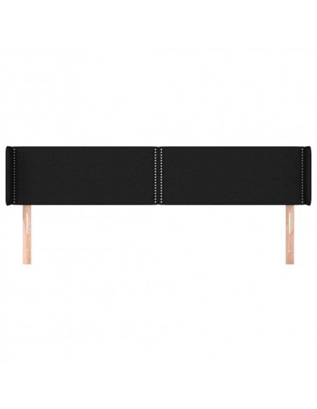 Testiera ad Orecchio Nera 203x16x78/88 cm in Tessuto